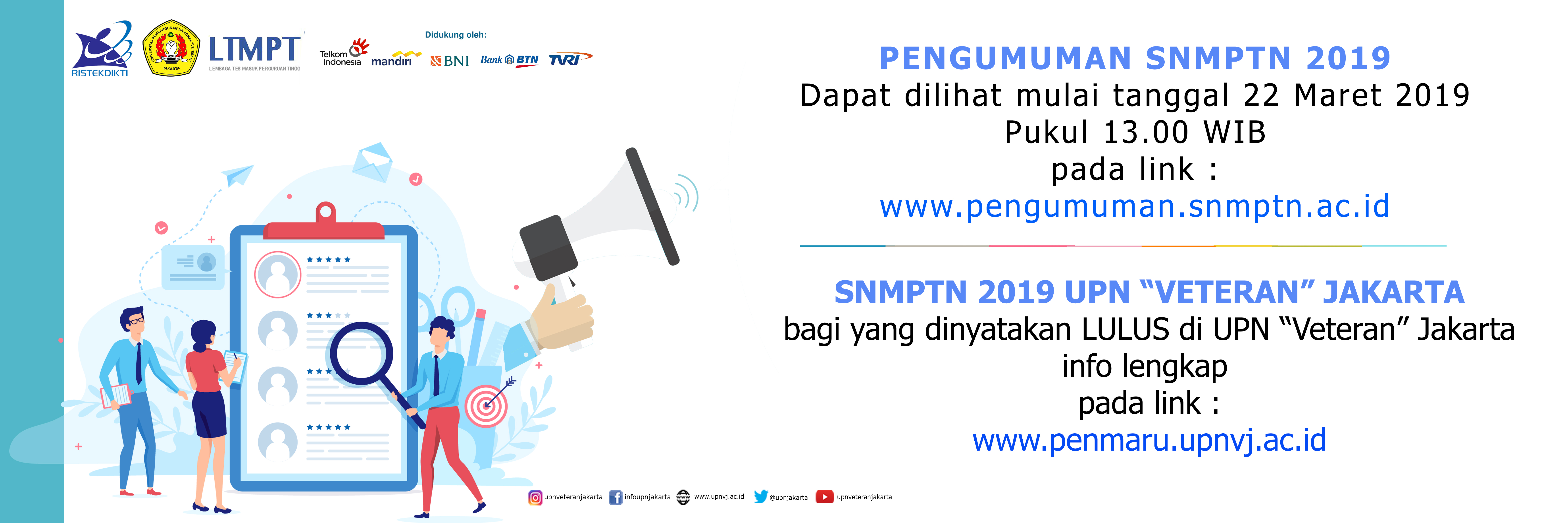 Pengumuman Hasil Kelulusan SNMPTN Tahun 2019 di UPN "Veteran" Jakarta